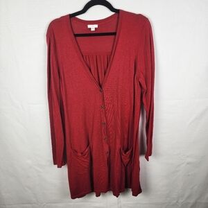 J Jill V-neck Button Up Long Cardigan SIZE Large